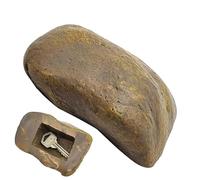 Xiixuuj Fake Rock Key Hider, Stone Key Box, Bronze, Resin, Waterproof, Freestanding