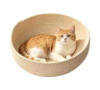 Xiixuuj Instinct Basket for Cats Round Bowl Shape Cotton Rope Washable