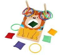 Xiixuuj Kids Bean Bag Toss Game,Ring and Bean Bag Tossing Targeting Game - Multi-Player Interactive Group Activity Wooden Design for Playground Park Lawn Beach Courtyard