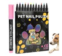 Xiixuuj Nail Polish Pens For Dogs, Tip Nail Polish Markers | Dog Safe Paint For Nails, Vibrant 12 Colors Quick Dry Pet Safe Nail Polish For Dogs, Cats Pets Nail Beauty