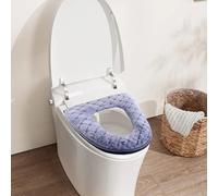 Xiixuuj Toilet Seat Warmer Cover - Velvet Bathroom Soft Thicker Washable Warmer | Full-Envelope Design Household Toilet Seat Pad with Zipper, Fits All Oval Seats