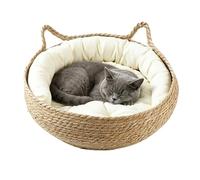 Xiixuuj Woven Cat Bed Breathable Washable Natural Nests