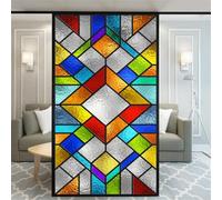 Xijier No Glue Privacy Forest Pictures 110H Decorative Frosted Glass Door Window Covering - 65x90cm(25.6"x35.4")