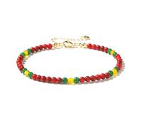 XIJIN Stone Beaded Anklets for Women Handmade Beach Boho Round Bead Ankle Bracelet Jewelry Gift for Her, M, Stone, no gemstone