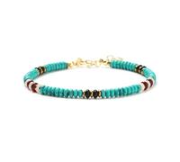 XIJIN Trendy Stone Beaded Anklets for Women, Handmade Beach Colorful Boho Bead Ankle Bracelet Gift for Her, 7.9", Stone, no gemstone