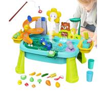Xijobido Baby Water Table,Sand and Water Toy Set with Electric Pump | Educational Pretend Play Fishing Game Sensory Toy for Ages 3-8 Boys Girls Beach Backyard Camping School Daycare Playhouse Park
