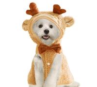 Xijobido Christmas Dog Clothes - Soft Warm Reindeer Dress-up | Soft Cat Christmas Costume - for Birthday Dance Party Photo Props Winter Festival