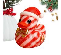 Xijobido Christmas Ducks - Gingerbread Christmas Ducks Figures - Cute Holiday Tree Candy Cane Texture Animal Table Ornament for Home Workplace Fireplace Kids Room Counter Party Car Interior