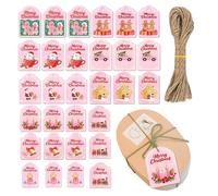 Xijobido Christmas Tags with String - Labels Ornaments - Wooden Tags with Rope and Holes | for Crafting Holiday Birthday Party Favors Family Thank You Letter Celebration