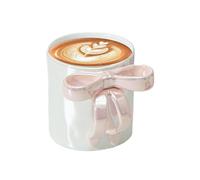 Xijobido Coffee Mug with Bow Handle - 12oz Charming Bow Cup with Ergonomic Grip - Large Capacity Drinkware Elegant Home Decoration for Milk Hot Cocoa Tea Water Drinks Latte Enjoyment