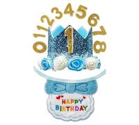 Xijobido Dog Birthday Decorations - Adjustable Collar Hat with Number,Dogs Birthday Party Supplies - for Pet Adoption Photos Small Animal Home Indoor
