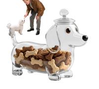 Xijobido Dog Food Container - Pet Treat Glass Storage Jars,Puppy Snack Cookie Storage Dispenser fo Snack Meat Strips Biscuits Candy Flour