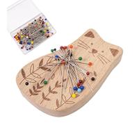 Xijobido Magnetic Pin Cushion,Cute Magnetic Wooden Pincushion | Pincushion with 100 Pins Multi-Purpose Hair Clip Storage Paper Clip Organizer for Quilting Dressmaking Tailoring Embroidery