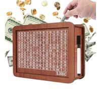 Xijobido Money Saving Box,Wood Visible Saving Box with Counter - Decorative Cash Vault, Cash Savings Challenge Box for Living Room, Dining Room, Bedroom, Study Room