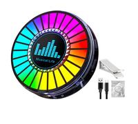 Xijobido Rythm Music Light | RGB Sound Control Fragrance Light | RGB Rhythm Ambient Lamp | Round Sound Dynamicrophone Rhythm Lights | Sounds Activated LED Lights For Car, Gaming, Party