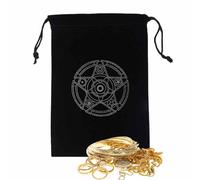 Xijobido Tarot Card Pouch | Mysterious Black Magic Themed Tarot Card Holder,Tarot Card & Dice Storage Bag, Board Game Embroidery Drawstring Tarot Bag for Tarot Enthusiasts