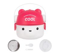 Xijobido Toddler Snack Containers, 800ML Double-Layer Cute Bear Snack Pack Containers, Food Storage for Salad Portion Control Breakfast Meal Prep School Daycare Work Offices Hiking Travel