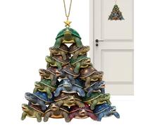 Xijobido Turtle Christmas Ornament,Christmas Hangable Pendants - Hangable Sea Turtle Shape Decoration 2D Acrylic for Window Door Mantel Wall Backyard Garden Home Decorators Party Planners