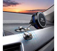 xik Car Phone Holder with Magnetic Cooling Charger for Dashboard,[90° Curved Surface mounting] Wireless Fast Charger for Magsafe iPhone 17 Pro Max 16 15 14 13 12 Android