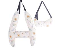 Xikangshun H-Shape Car Pillow Sleeping Head Support, Portable Travel Kids Pillow for Car Seats Long-Distance, Car Sleeping Long Journeys Pillows for the Back Seat Adults and Children (E)