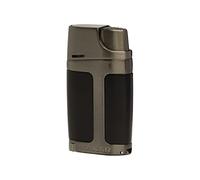 Xikar ELX Double Jet Flame Lighter, Ergonomic Design, Built-in 9 mm Cigar Punch, Charcoal