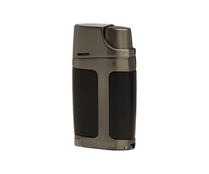 Xikar ELX Double Jet Flame Lighter, Ergonomic Design, Built-in 9 mm Cigar Punch, Charcoal