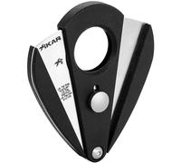 Xikar Xi2 Cigar Cutter, Spring-Loaded Double Guillotine Action, 440 Stainless Steel Blades with Rockwell C Rating of 57, Cuts 54 to 60 Ring Gauge Cigars, Noir