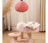 XIKDJ Cute Style Small Cat Climbing Frame, Cat Toys, Stable And Comfortable Cat Nest, Cat Playground for Sharpening Claws, Playing with Balls And Resting,A