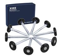 XIKE 10 Pack Black 2" Nylon Garage Door Roller 4" Stem, Quiet/Durable and High Load, Use 6200-2RS Double Seals Precision Bearings.