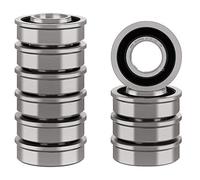 XiKe 10 Pack Flanged Ball Bearing ID 1/2" x OD 1-1/8", Suitable for Lawn Mower, Wheelbarrows, Carts & Hand Trucks Wheel Hub, Replacement for MTD, Honda, 12118 ＆ Rotary 324 Etc.