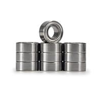 XIKE 10 Pack MR105ZZ Ball Bearings 5x10x4mm, Chrome Steel 100Cr6 & Pre-Lubricated, Double Metal Seals for Miniature & Small Devices.