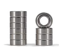 XIKE 10 Pack MR128ZZ Ball Bearings 8x12x3.5mm, Chrome Steel 100Cr6 & Pre-Lubricated, Double Metal Seals for Miniature & Small Devices.