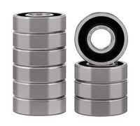XIKE 10 pcs 6001-2RS Sealed Ball Bearing 12x28x8mm Chrome Steel and Pre-lubricated, 6001RS Deep Groove Ball Bearing with Double Rubber Seals