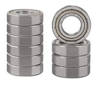XIKE 10 pcs 6004ZZ Ball Bearings 20x42x12mm Chrome Steel and Pre-Lubricated, 6004-2Z Deep Groove Ball Bearing with Double Metal seals.