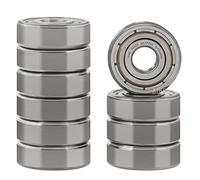 XIKE 10 pcs 604ZZ Ball Bearings 4x12x4mm, Chrome Steel & Double Metal Seals, Deep Groove Bearing for Small Motors RC Models 3D Printers