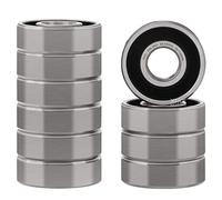 XIKE 10 pcs 606-2RS Ball Bearings 6x17x6mm, Chrome Steel & Double Rubber Seals, Deep Groove Bearing for Small Motors RC Models 3D Printers