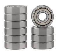 XIKE 10 pcs 606ZZ Ball Bearings 6x17x6mm Chrome Steel and Double Metal Seal, 606-2Z Miniature Deep Groove Ball Bearing.