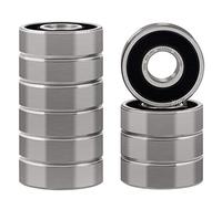 XIKE 10 pcs 608-2RS Ball Bearings 8x22x7mm, Chrome Steel & Double Rubber Seals, Deep Groove Bearing for Small Motors RC Models 3D Printers