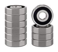 XIKE 10 pcs 6200-2RS Sealed Ball Bearing 10x30x9mm Chrome Steel and Pre-lubricated, 6200RS Deep Groove Ball Bearing with Double Rubber Seals