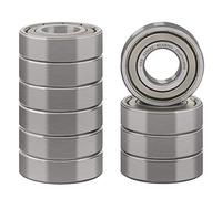 XIKE 10 pcs 6204ZZ Ball Bearings 20x47x14mm Chrome Steel and Pre-Lubricated, 6204-2Z Deep Groove Ball Bearing with Double Metal seals.