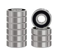 XIKE 10 pcs 693-2RS Ball Bearings 3x8x4mm, Chrome Steel & Double Rubber Seals, Deep Groove Bearing for Small Motors RC Models