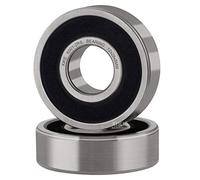 XIKE 2 pcs 6001-2RS Ball Bearings 12x28x8mm Bearing Steel and Double Rubber Seals, 6001RS Deep Groove Ball Bearing with Shields