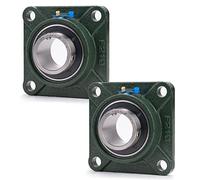 XIKE 2 Pcs UCF210-31 Bore 1-15/16" Pillow Block Square Flange Mounted Ball Bearings, Solid Cast Iron Base and Self Aligning Chrome Steel Sealed Bearings.