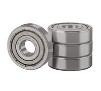 XIKE 4 Pcs 6301ZZ Ball Bearings 12x37x12mm, Chrome Steel & Pre-Lubricated, Double Rubber Seal, Deep Groove Ball Bearings for Motors, Pumps, Conveyors etc.