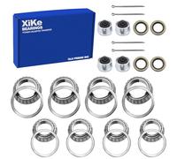 XiKe 4 Set Trailer Bearings Kit L68149/L68111 and L44649/L44610, Fits for 1-3/8'' to 1-1/16'' 3500 Lbs Axles Trailer Wheel Hub with 171255TB Seal OD 1.719'', Dust Cover and Cotter Pin.