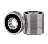 XIKE 6001-2RS Sealed Ball Bearings 12x28x8mm Chrome Steel and Pre-lubricated 6001RS Deep Groove Ball Bearing with Double Rubber Seals, Pack of 4.