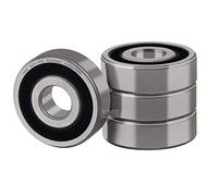 XIKE 6201-2RS Sealed Ball Bearings 12x32x10mm Chrome Steel and Pre-lubricated 6201RS Deep Groove Ball Bearing with Double Rubber Seals, Pack of 4.