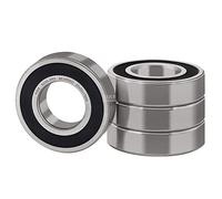 XIKE 6205-2RS Sealed Ball Bearings 25x52x15mm Chrome Steel and Pre-lubricated 6205RS Deep Groove Ball Bearing with Double Rubber Seals, Pack of 4.