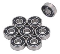 XIKE 8 Pcs Black 608-2RS Skateboard Bearings 8x22x7mm, High Speed Smooth and Durable, Replace for Longboards, Inline Skates, Roller skates, Ice Skates, Rollerblades, and Scooters, Rollerblades Etc.