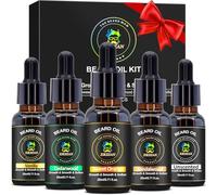 XIKEZAN Beard Oil 5 Pack w/Unscented,Cedarwood,Sandalwood,Vanilla,Orange,Christmas Stocking Stuffers Fathers Valentines Day Gifts Him Dad friend Husband,Beard Growth,Soften,Moisturizing,Strength